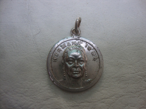 Antigua Medalla Hermana Irma - Madre Maria En Metal 2,6 Diam
