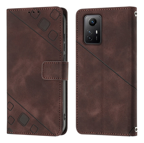 Funda Abatible Tipo Cartera C/relieve Para Redmi Note 12s 4g