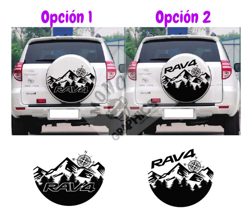 Stickers Adhesivo Toyota Rav4 Tapa Portalón 2 Opciones 