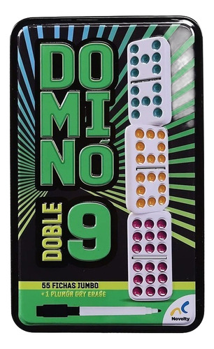 Domino Doble 9 Fichas De Colores Con Plumon Didactico