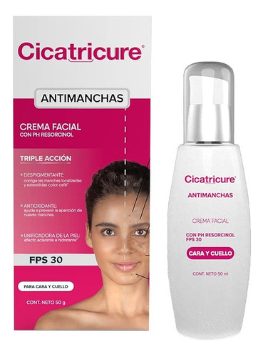 Cicatricure Anti-manchas Crema 50g Fps 30 Ph Resorcinol Todo Tipo De Piel Día/noche