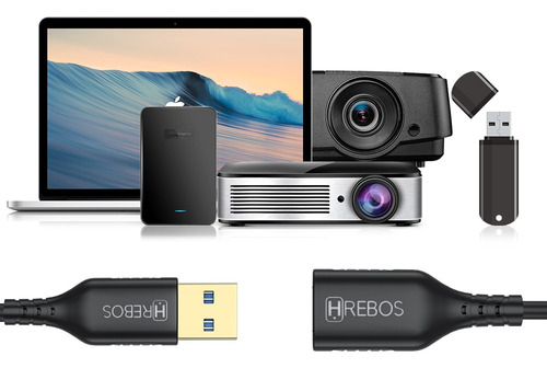 Cabo Usb 2.0 Extensão 2 Metros Extensor Macho Fêmea Cor Preto