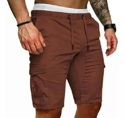 Bermuda Short Casual Playa Bolsas Cargo Gabardina 903 Str