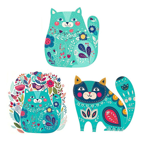 Decoupage Láminas Set Gatos Folk Laura Craft