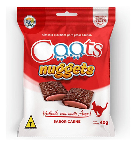 Petisco P/ Gatos Nuggets Recheados Carne - Kit 4 Unidades 