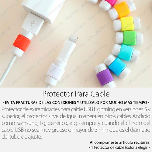 Paquete De 10 Protector Para Cable Usb De iPhone / Mayoreo