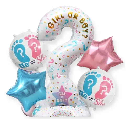 comprar Globos Baby Shower Fiesta Revelación De Genero Bebé 5 Pz