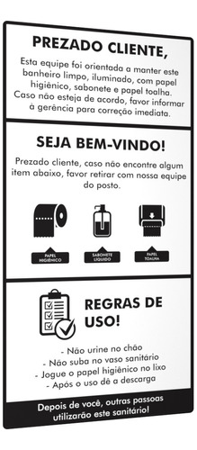 Placa De Banheiro Higiene Regras Convivência Aviso