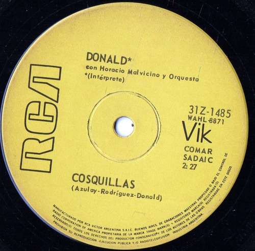 Donald            Cosquillas - El Mochilero   ( Simple 7'' )