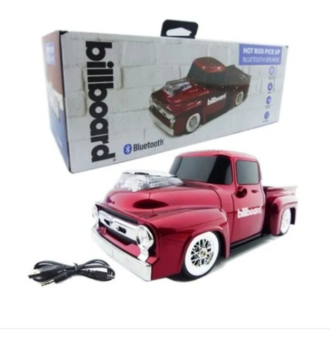 Parlantes Recargable Pick Up Hot Road Billboard Bluetooth Color Rojo