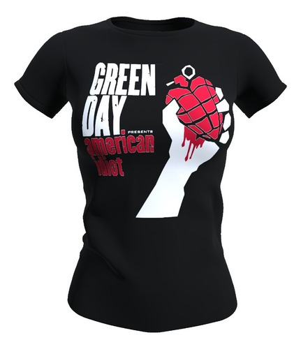 Polera Mujer Diseño Green Day Algodón 100%
