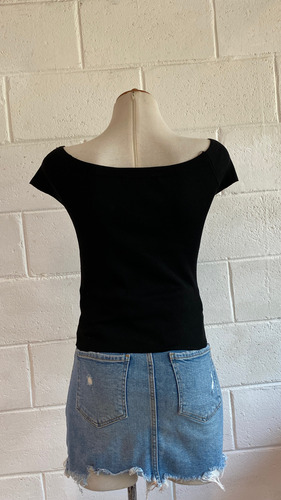 Blusa Hombros Descubiertos Zara Negra