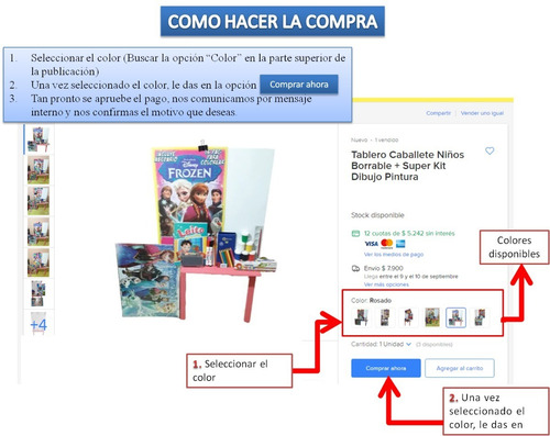 Tablero Infantil Borrable + Super Kit Dibujo Pintura
