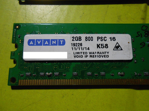 Memoria Avant Ddr2 2gb 800mhz - Psc16-k58 (Usado)