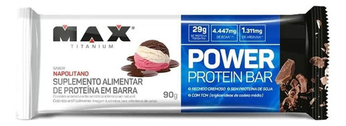 Power Protein Bar - 1 Unidade 90g Napolitano - Max Titanium