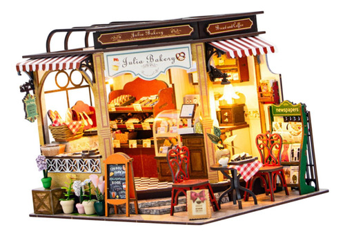 Casas De Muñecas Diy Con Muebles Panadería Diorama Adornos