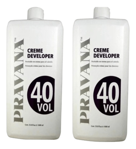Kit 2 Pravana Peróxido Chromasilk Creme Developer 40 Vol 1l