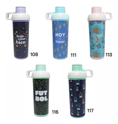 Imagen 3 de 5 de Vaso Shaker Botella Batidos Mezclador Proteina Gym Xuni