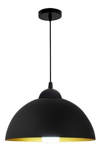 Lampara Campana Colgante Curvo Industrial Chico + Bomb Led