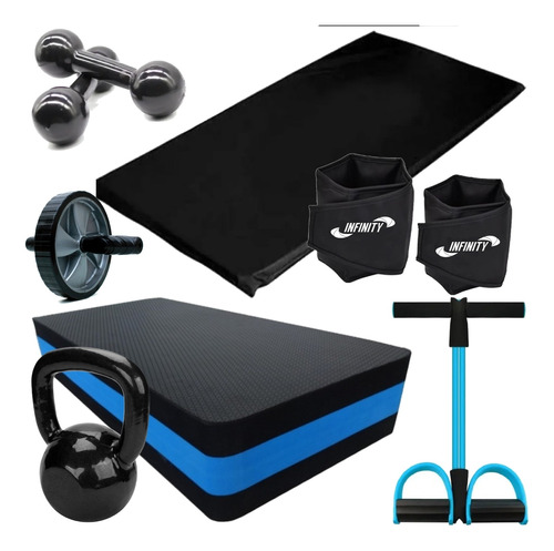 Kit Caneleira 2 Kg+step + Halter 2k+colchonete+roda+extensor