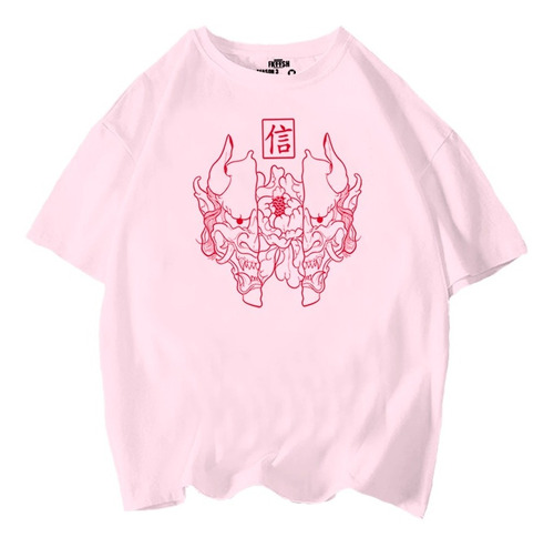 Playera Oni Rojo Japones Oversize Fkttsh Moda Urbana D37