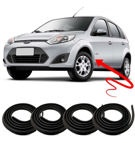 Kit Borrachas Vedação 4 Portas Fiesta Hatch Sedan 02 Até 13
