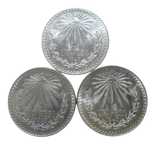 México 1 Peso Resplandor 1943 Plata Ley 0.720
