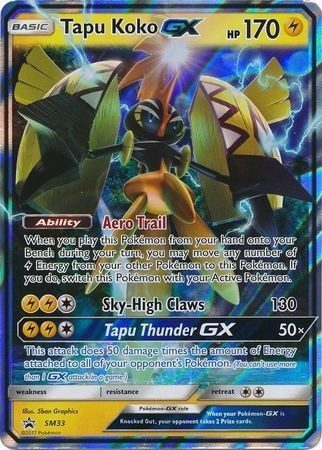 Tapu Koko Gx Carta Pokémon Original+ 100 Cartas Comunes