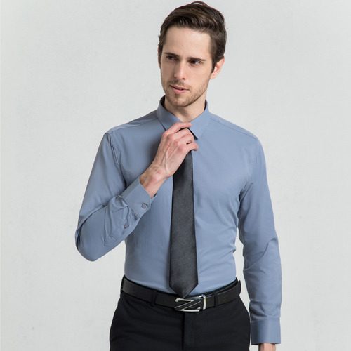 Camisa Slim Fit Manga Larga Para Hombre Casual F