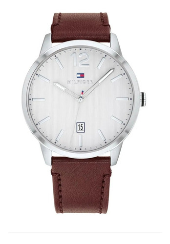 Reloj Tommy Hilfiger Cuero 1791495 Ajustable Cafe