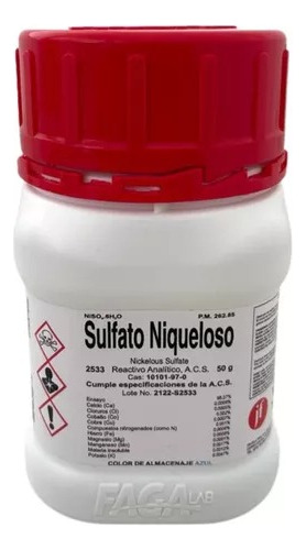 Sulfato Niqueloso R. A. De 50 G Fagalab