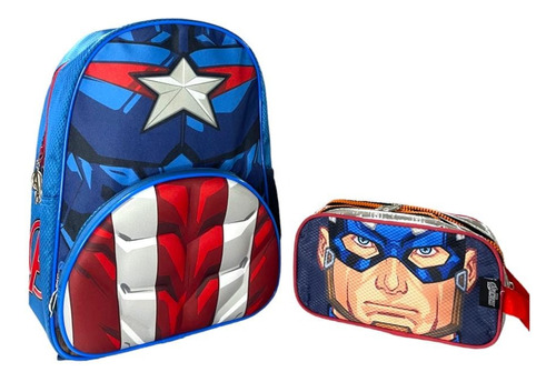 Bolso Capitán América + Cartuchera Envio Gratis 
