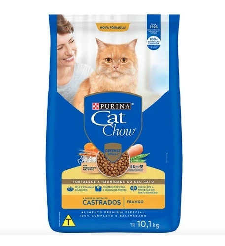 Ração Nestlé Purina Cat Chow Gatos Castrados Frango 10.1 Kg