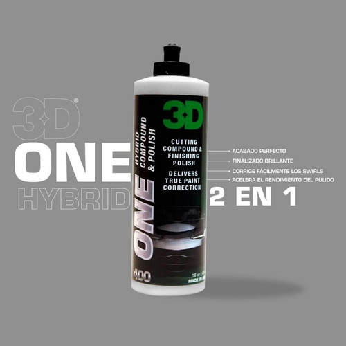 Imagen 2 de 10 de 3d Detailing | One Hybrid | Compuesto All In One | 473ml