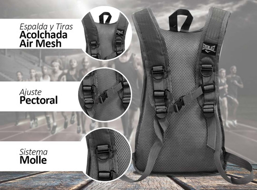 Imagen 4 de 10 de Mochila Everlast Running Super Liviana Trekking Bicicleta