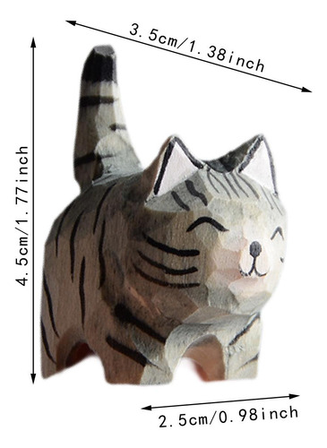 Estatua De Gato Figurado De Madera Sin Agujero Colgante