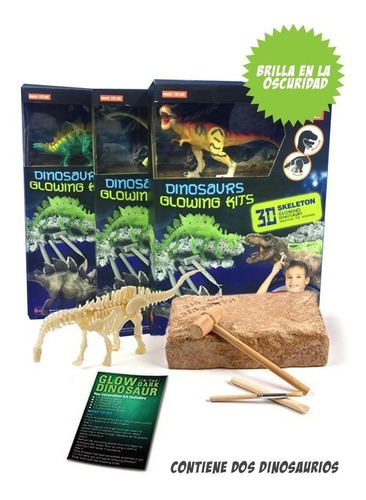 Dinosaurio Kit Excavacion Grande Brilla En La Oscuridad Full