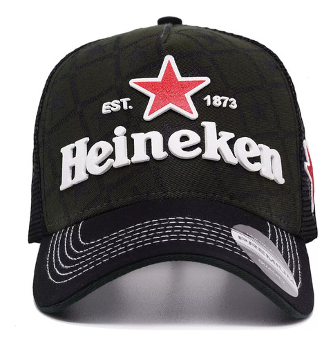 Boné Trucker Masculino Cerveja Tela Preta Curva Cervejeiro