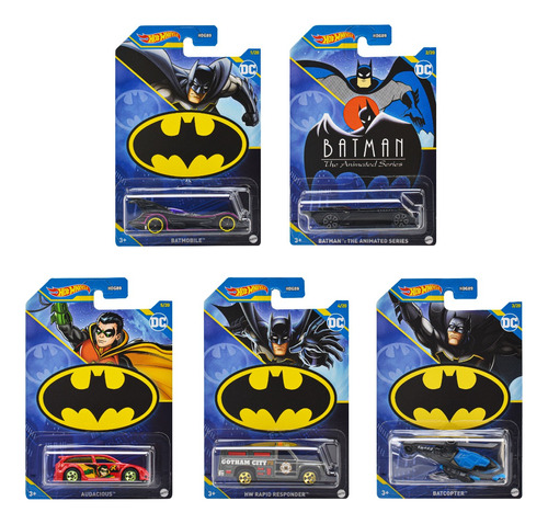 Hot Wheels Batman Hdg89 Pack 5 Vehiculos #1 Mattel