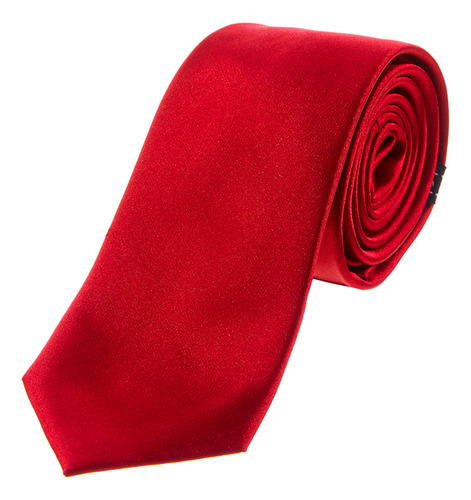 Set 4 Pzs Corbata Pañuelo Y Calcetin Hombre Vittorio Forti Color Rojo Diseño de la tela Lisa Largo 7.5 cm