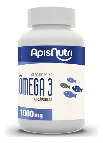 Ômega 3 Óleo De Peixe 1000mg Apisnutri 120 Cápsulas Sabor Sem selo MEG-3