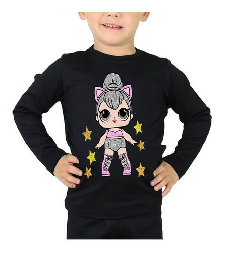 Polera Manga Larga Niña Muñeca Lol Estrellas 100% Algodón