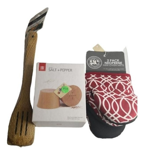 Combo Cocina Salero, Pimentero,bambu Set,guantes De Neopreno