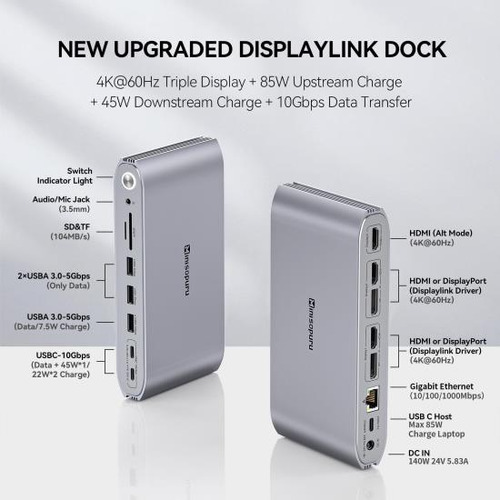 Minisopuru Upgrade Displaylink Docking Station Monitor Tripl