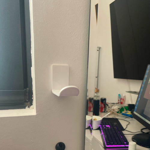 Kit 2 Gancho Parede Acrilico Pendurar Fone Ouvido Multiuso Cor Branco