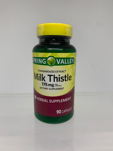 Venc Agost2023 Milk Thistle 175mg - 90 Cap Spring Valley Sabor Sin Sabor