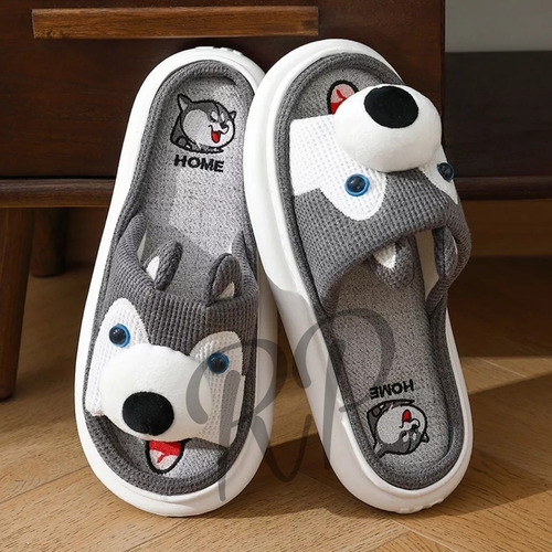 Zapatillas,sandalias Husky, Perrito, Lobo, Estándar,unisex