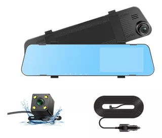 Espejo Retrovisor Doble Camara Dashcam + Trasera + Pantalla