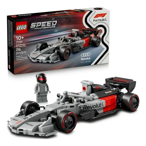 LEGO Speed Champions Carro de Corrida Audi Revolut F1 Team R26 77259; Carro de Fórmula 1 para montar