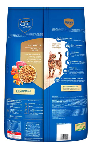Alimento Para Gato AtĂșn, Pollo Y Queso, Cat Chow 7.5kg